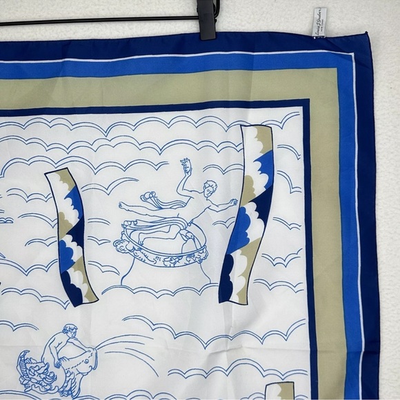 New York Rockefeller Center Square Scarf Iconic Statues Art Deco Prometheus Rare - Picture 3 of 12